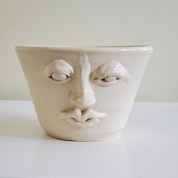 Two Faced Studio Art Bowl, Signed - Picture 7 of 16